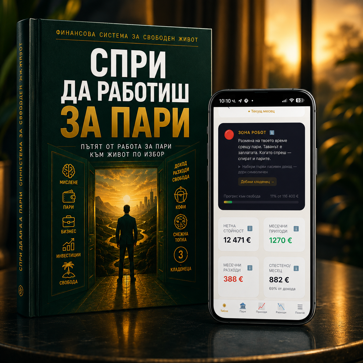 Спри да работиш за пари — Книга и Приложение